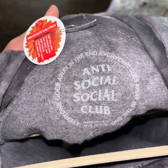 NWT anti social social club F/W collab 2022 collection gray tie dye pink print - Picture 3 of 3